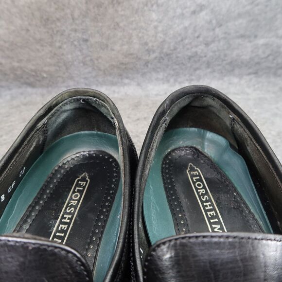 Florsheim Shoes Mens 9 Loafers Slip On Classic Leather Retro Dress Formal Black - Picture 13 of 16